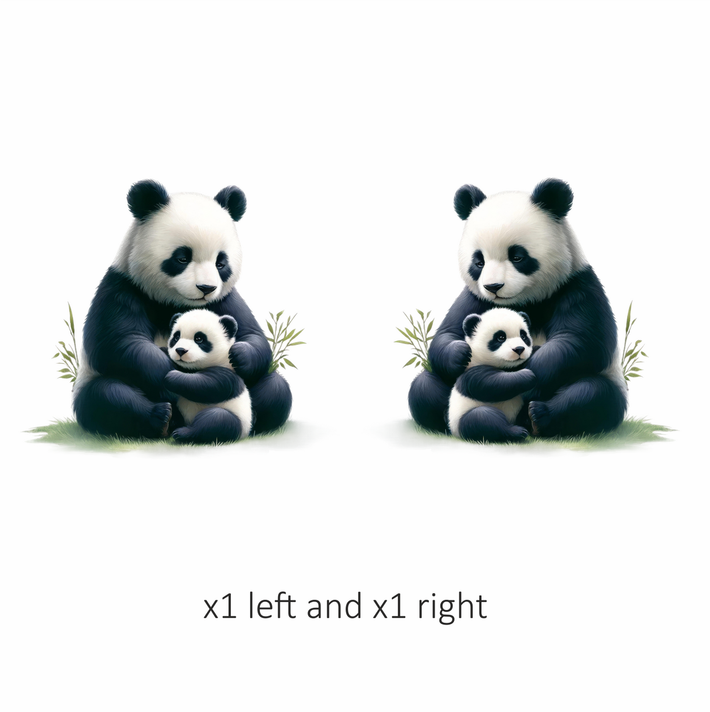 Panda Black White Animal Mother Baby Vinyl Sticker Decal