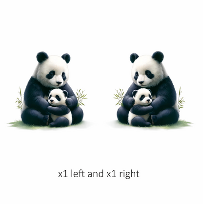 Panda Black White Animal Mother Baby Vinyl Sticker Decal