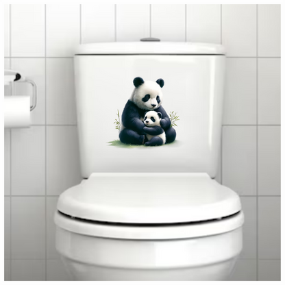 Panda Black White Animal Mother Baby Vinyl Sticker Decal