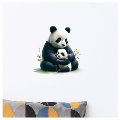 Panda Black White Animal Mother Baby Vinyl Sticker Decal