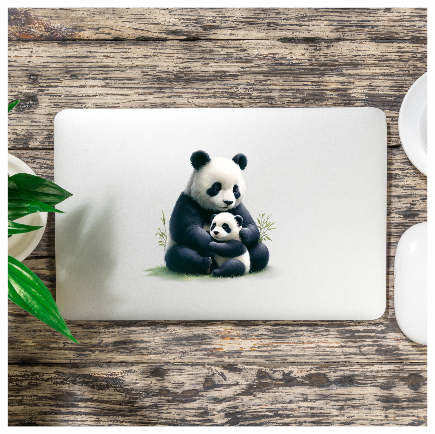 Panda Black White Animal Mother Baby Vinyl Sticker Decal