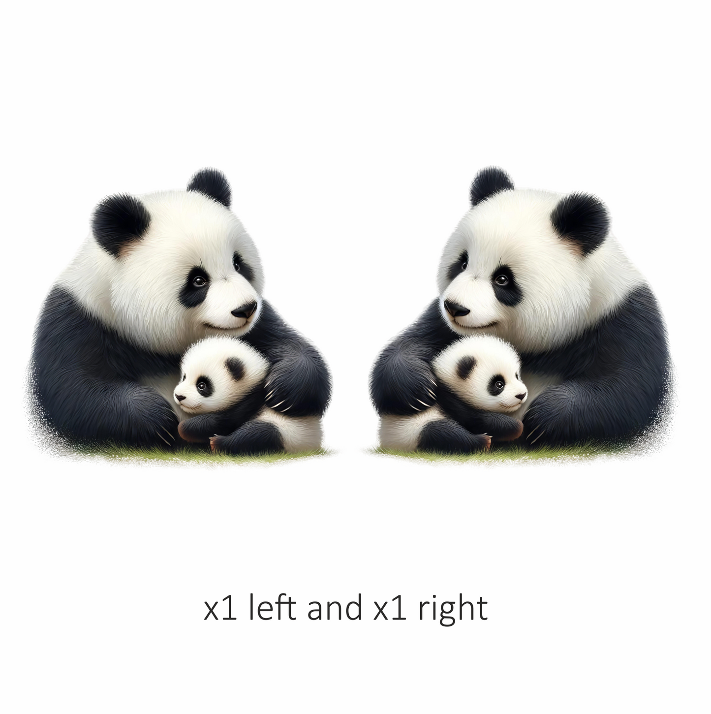 Panda Black White Mother Baby Vinyl Sticker Decal