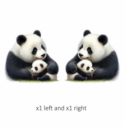 Panda Black White Mother Baby Vinyl Sticker Decal