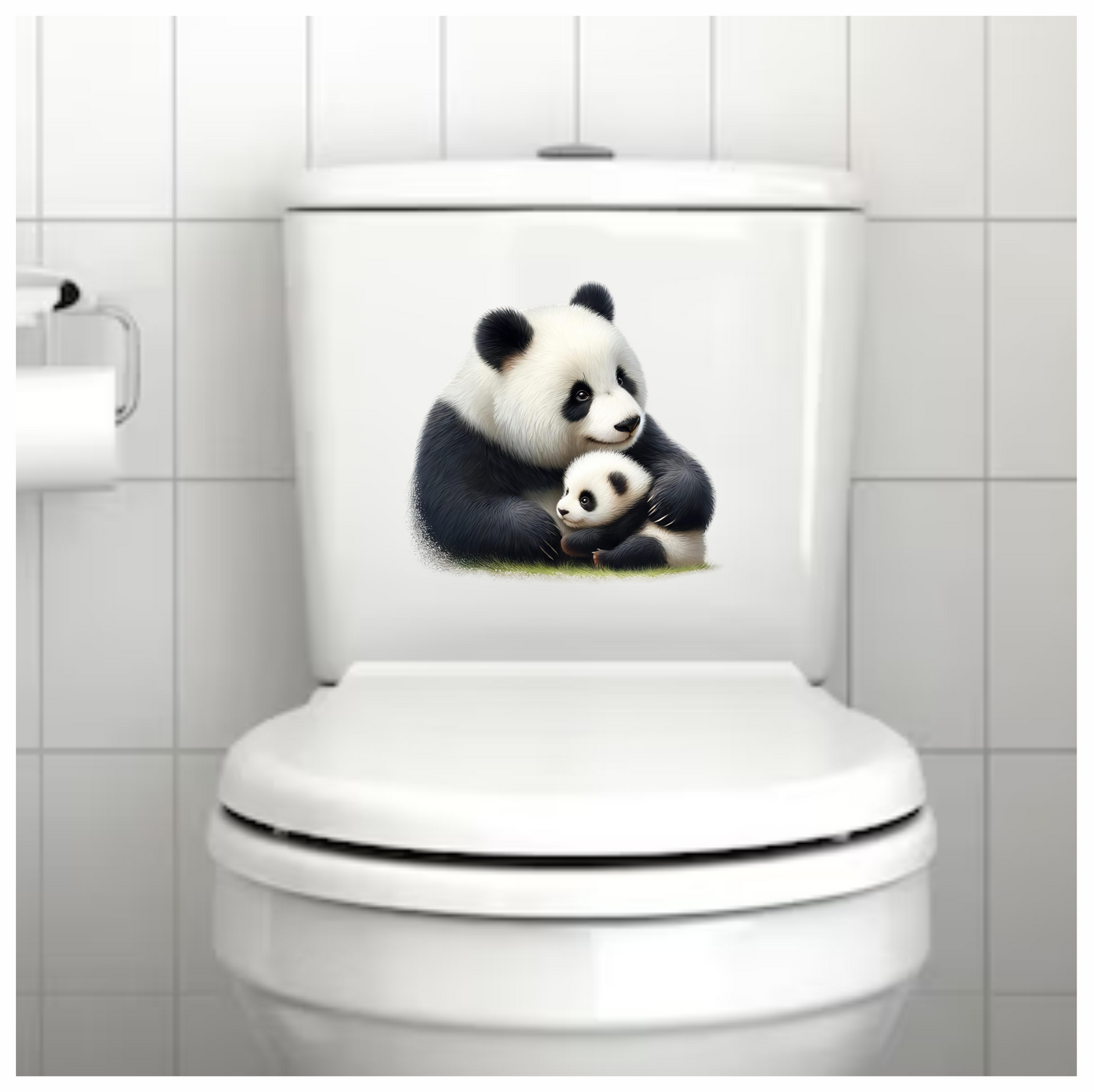 Panda Black White Mother Baby Vinyl Sticker Decal