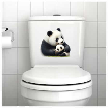 Panda Black White Mother Baby Vinyl Sticker Decal