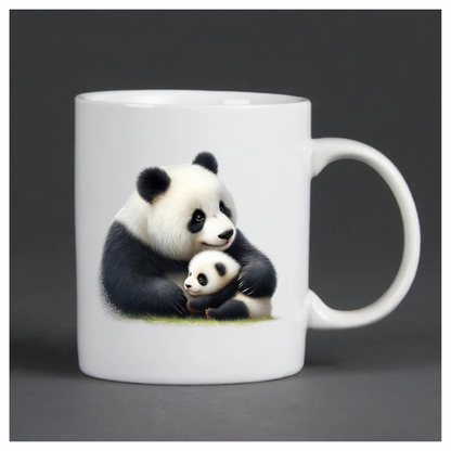 Panda Black White Mother Baby Vinyl Sticker Decal