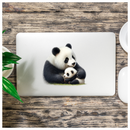 Panda Black White Mother Baby Vinyl Sticker Decal