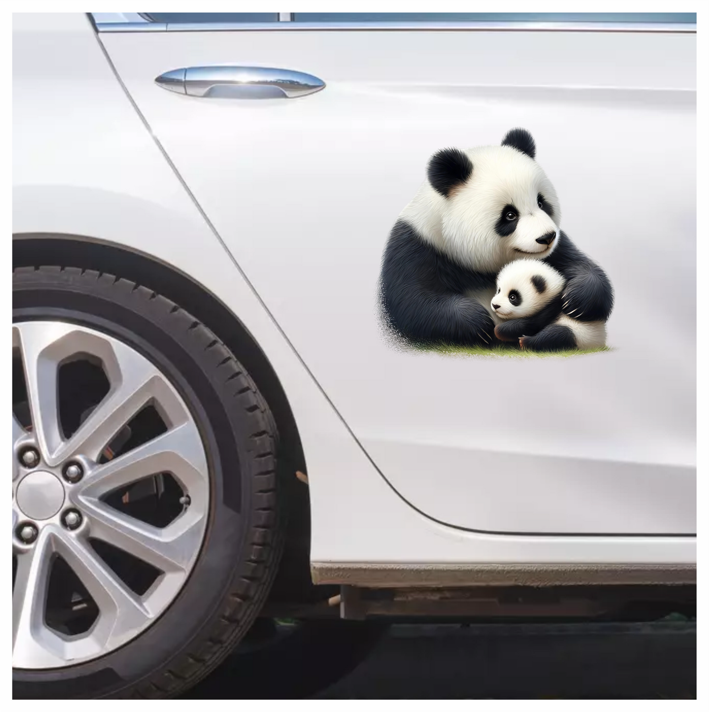 Panda Black White Mother Baby Vinyl Sticker Decal