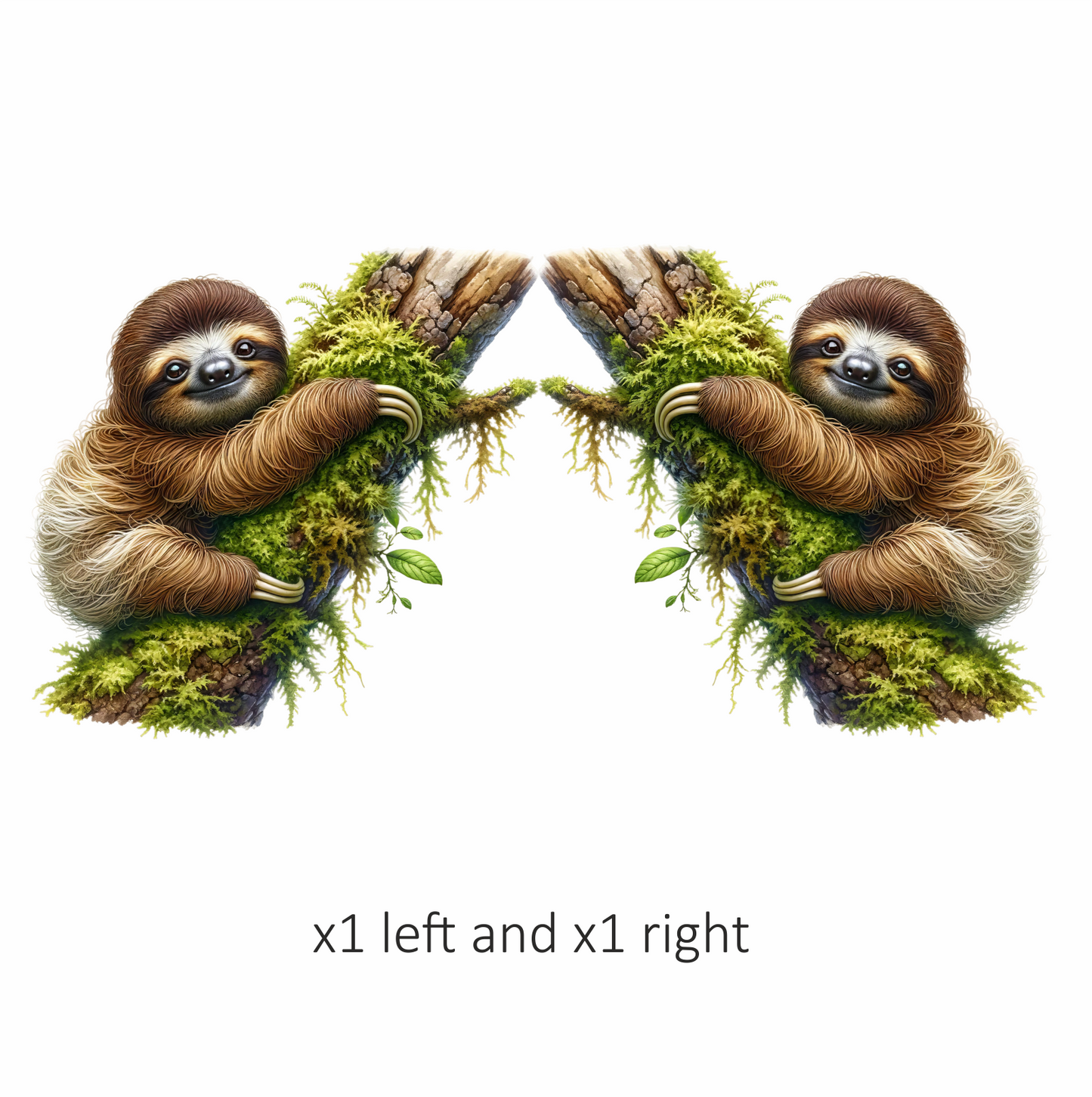 Sloth Brown Moss Tree Vinyl Sticker Decal