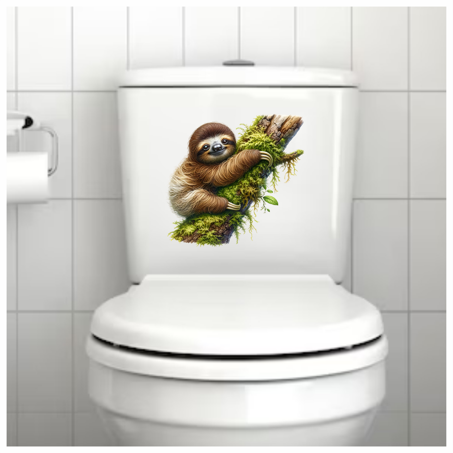 Sloth Brown Moss Tree Vinyl Sticker Decal
