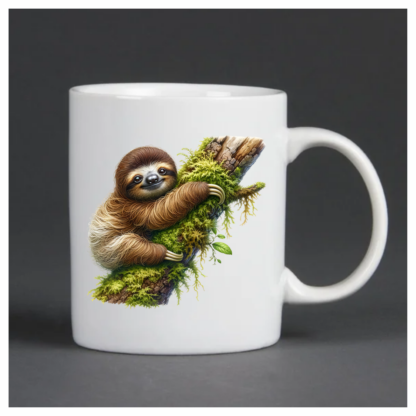 Sloth Brown Moss Tree Vinyl Sticker Decal