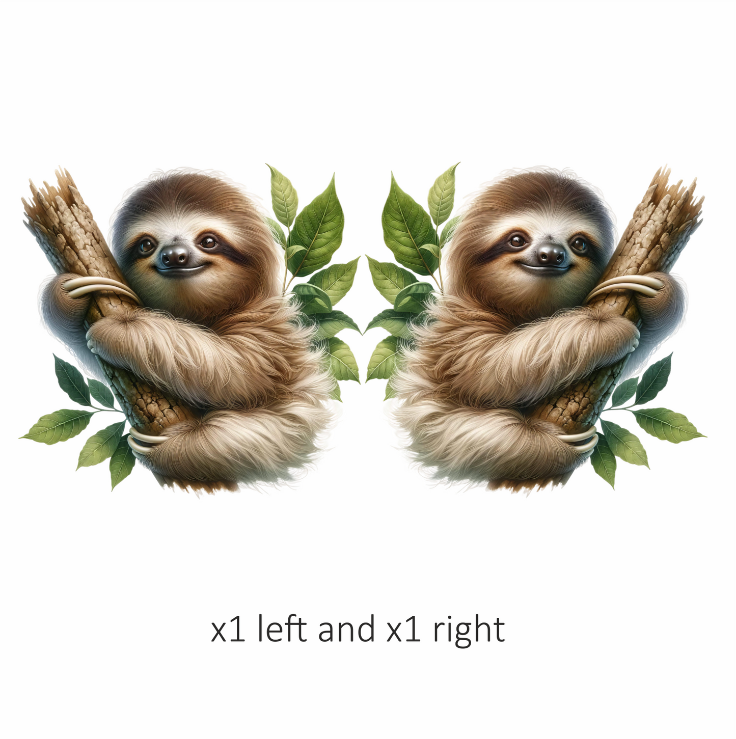 Sloth Brown Leaves Tree Branch Vinyl Sticker Decal