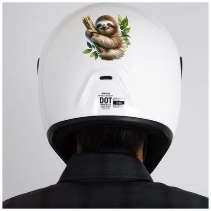 Sloth Brown Leaves Tree Branch Vinyl Sticker Decal