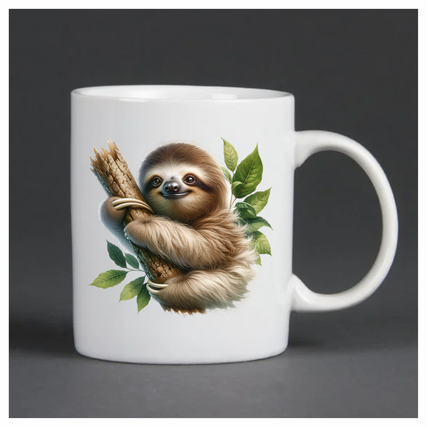Sloth Brown Leaves Tree Branch Vinyl Sticker Decal