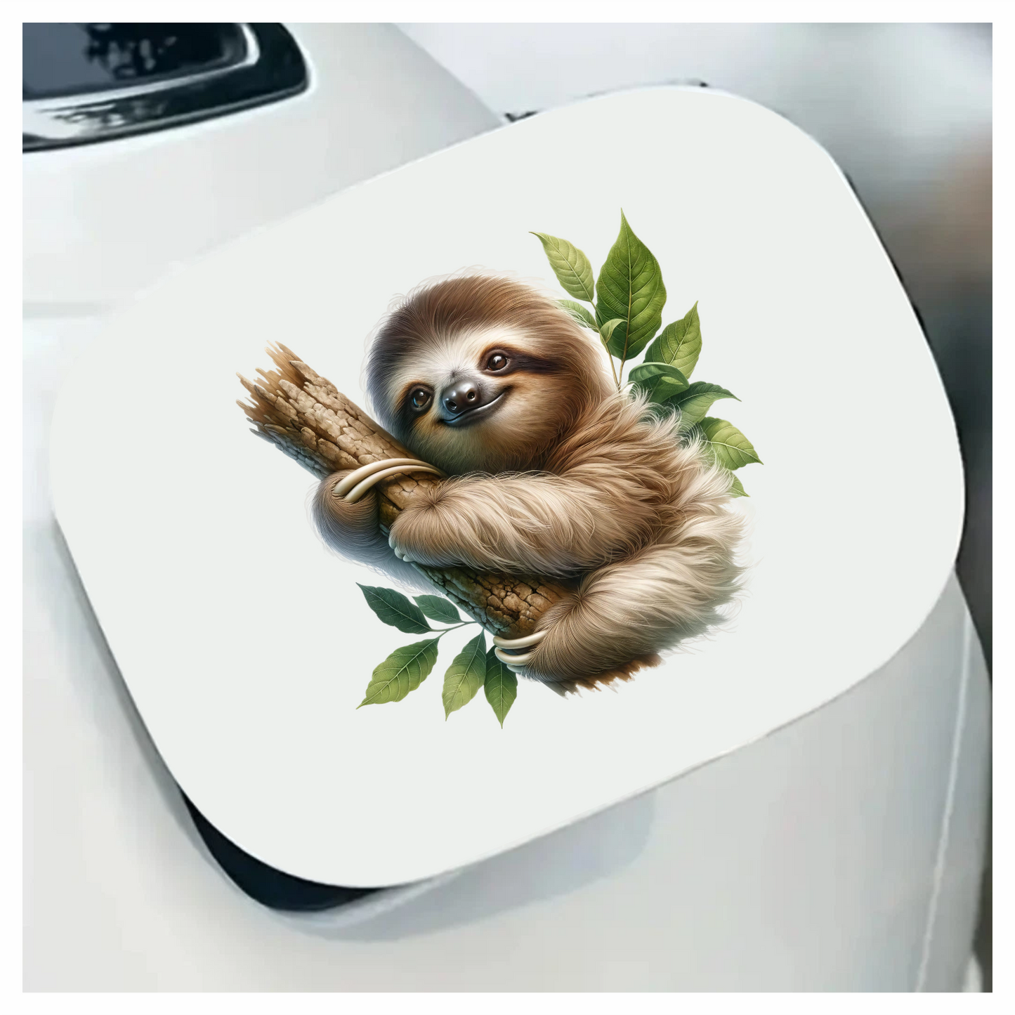 Sloth Brown Leaves Tree Branch Vinyl Sticker Decal