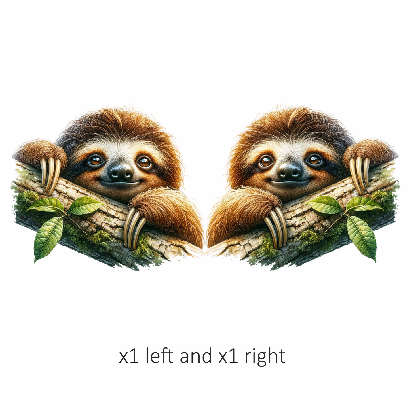 Sloth Brown Animal Tree Leaf Vinyl Sticker Decal