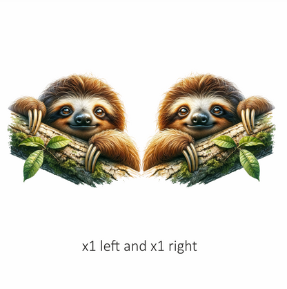 Sloth Brown Animal Tree Leaf Vinyl Sticker Decal