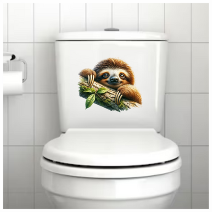 Sloth Brown Animal Tree Leaf Vinyl Sticker Decal