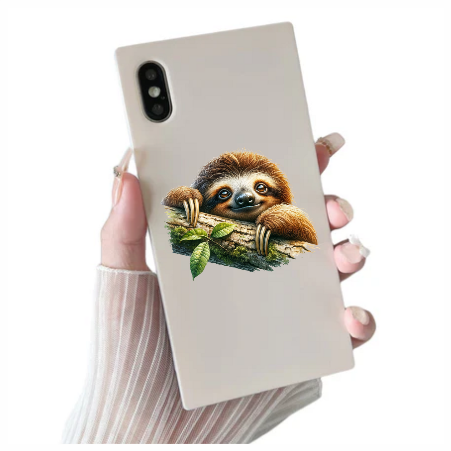 Sloth Brown Animal Tree Leaf Vinyl Sticker Decal