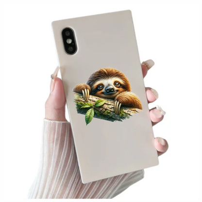 Sloth Brown Animal Tree Leaf Vinyl Sticker Decal