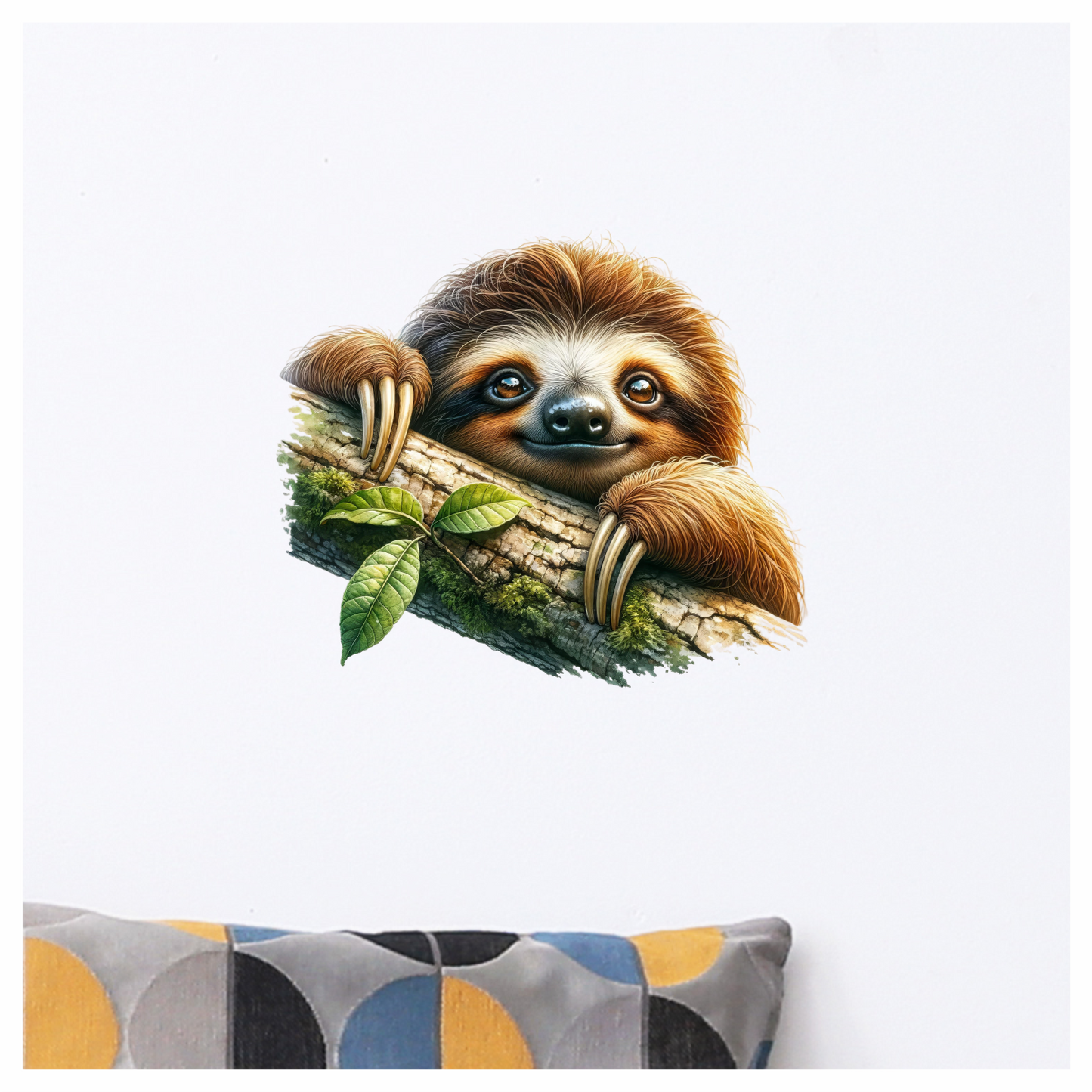 Sloth Brown Animal Tree Leaf Vinyl Sticker Decal