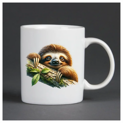 Sloth Brown Animal Tree Leaf Vinyl Sticker Decal