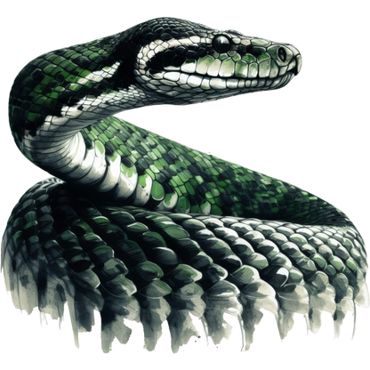 Green Snake Realistic Reptile Scales Glossy Vinyl Sticker Decal