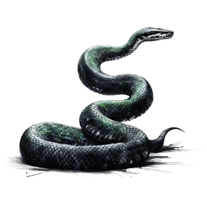 Green Snake Coiled Scales Realistic Vinyl Sticker Decal
