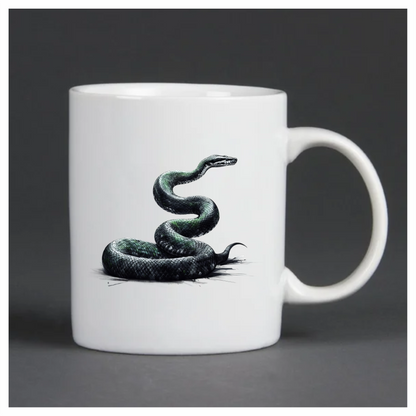 Green Snake Coiled Scales Realistic Vinyl Sticker Decal