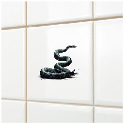 Green Snake Coiled Scales Realistic Vinyl Sticker Decal