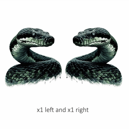Black Snake Serpent Glossy Scales Sharp Vinyl Sticker Decal