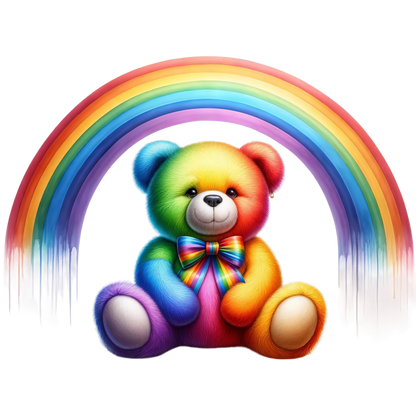 Rainbow Bear Colorful Teddy Vinyl Sticker Decal