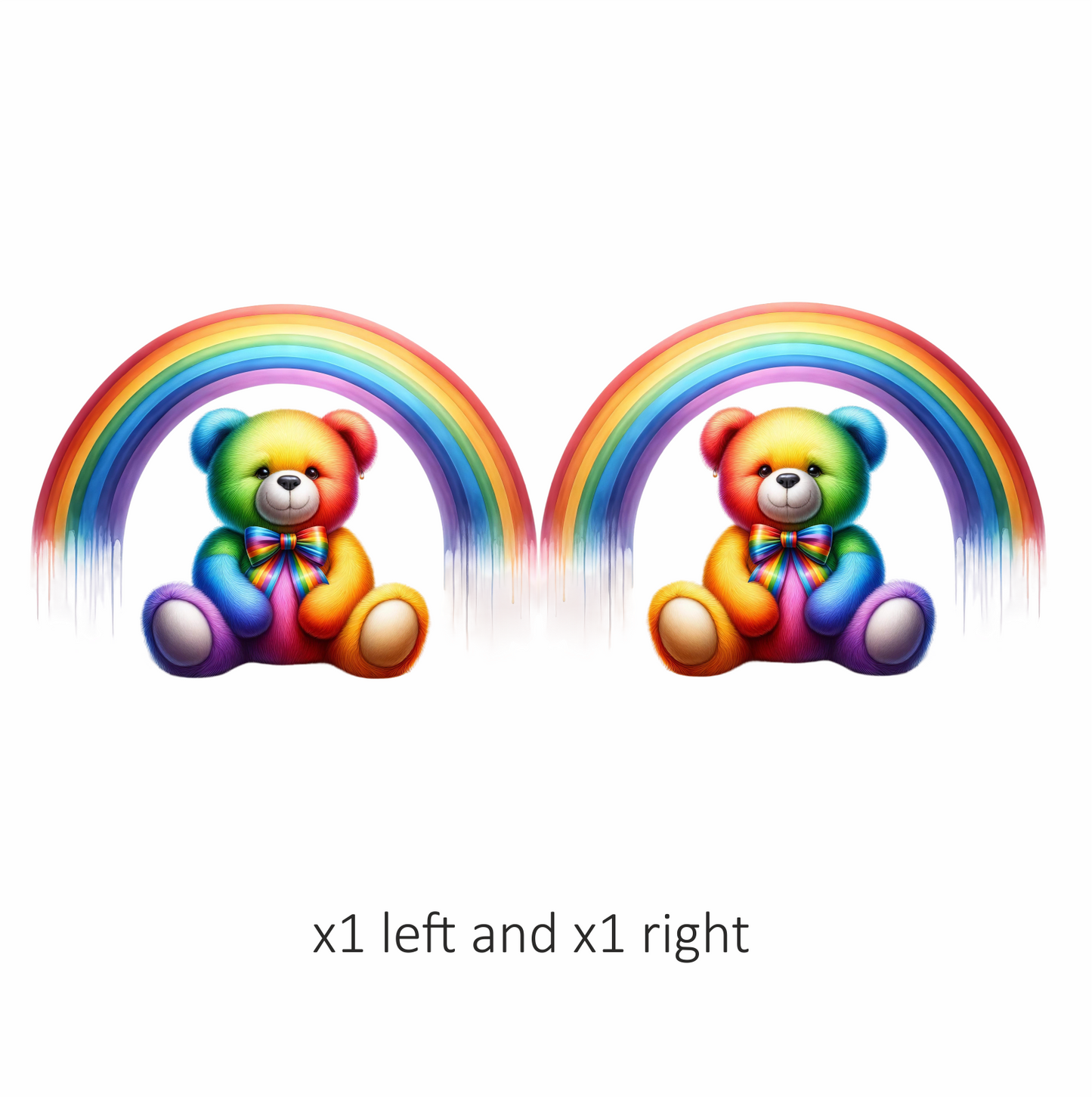 Rainbow Bear Colorful Teddy Vinyl Sticker Decal