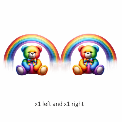 Rainbow Bear Colorful Teddy Vinyl Sticker Decal