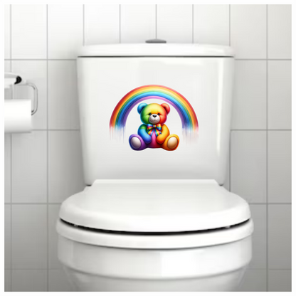 Rainbow Bear Colorful Teddy Vinyl Sticker Decal