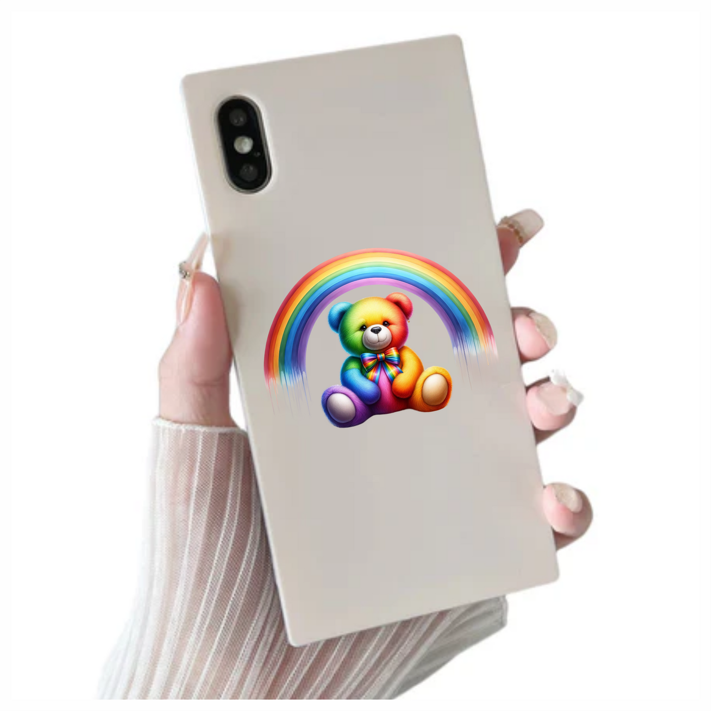 Rainbow Bear Colorful Teddy Vinyl Sticker Decal
