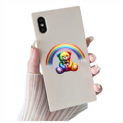 Rainbow Bear Colorful Teddy Vinyl Sticker Decal