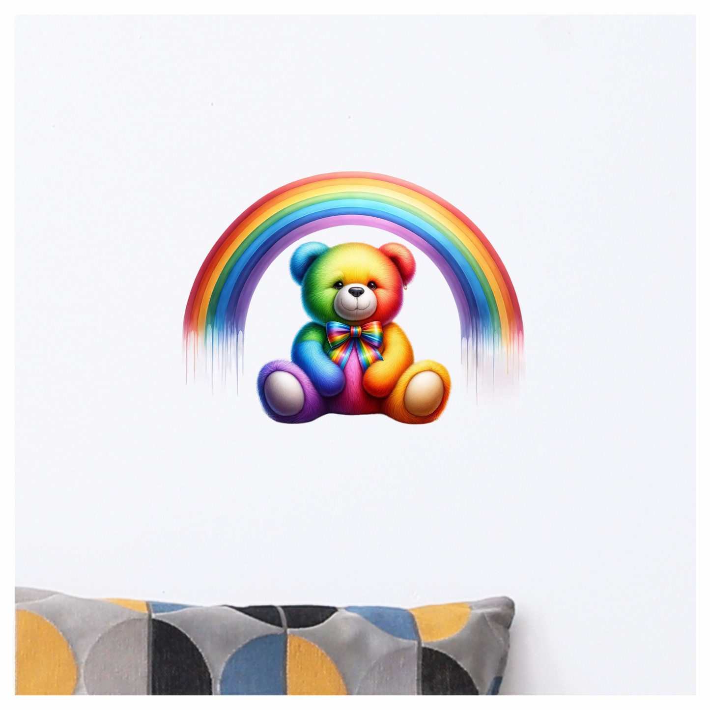 Rainbow Bear Colorful Teddy Vinyl Sticker Decal