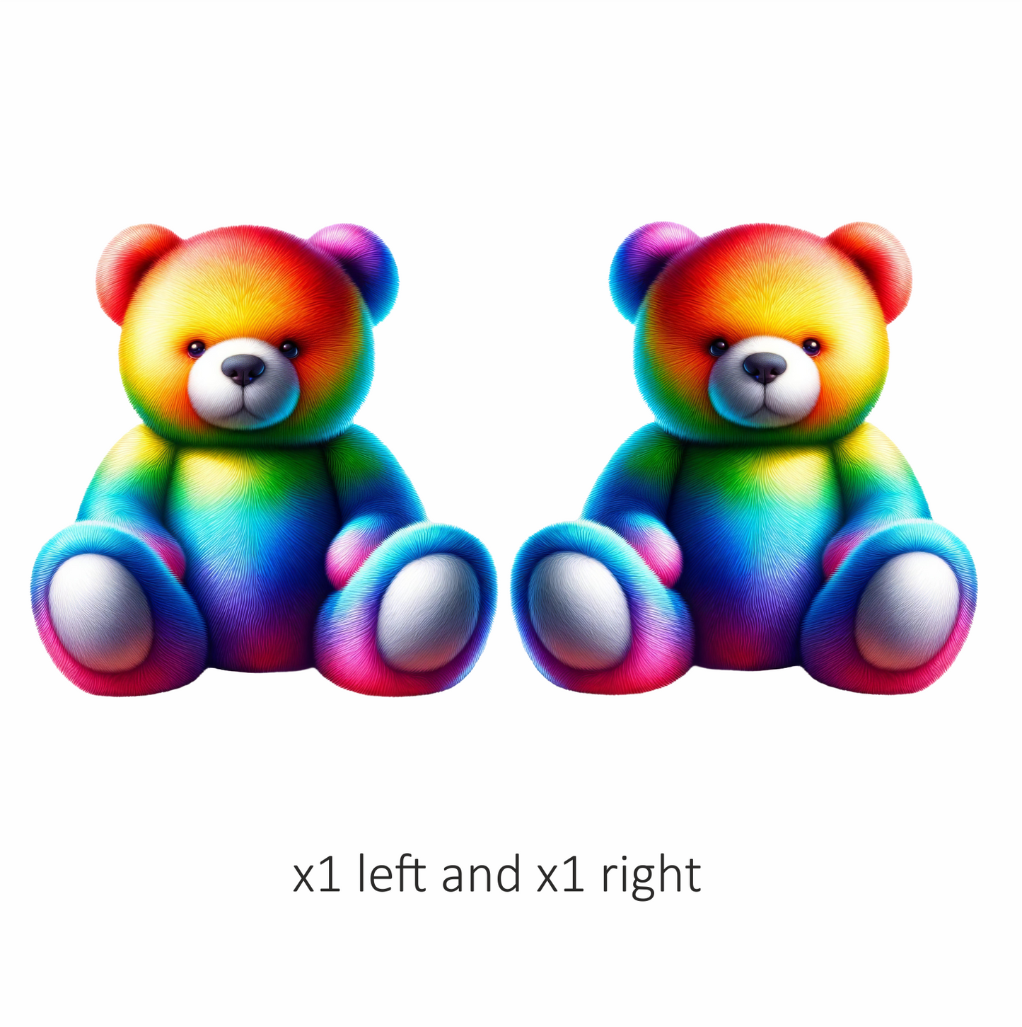 Rainbow Bear Sitting Plush Vinyl Sticker Decal