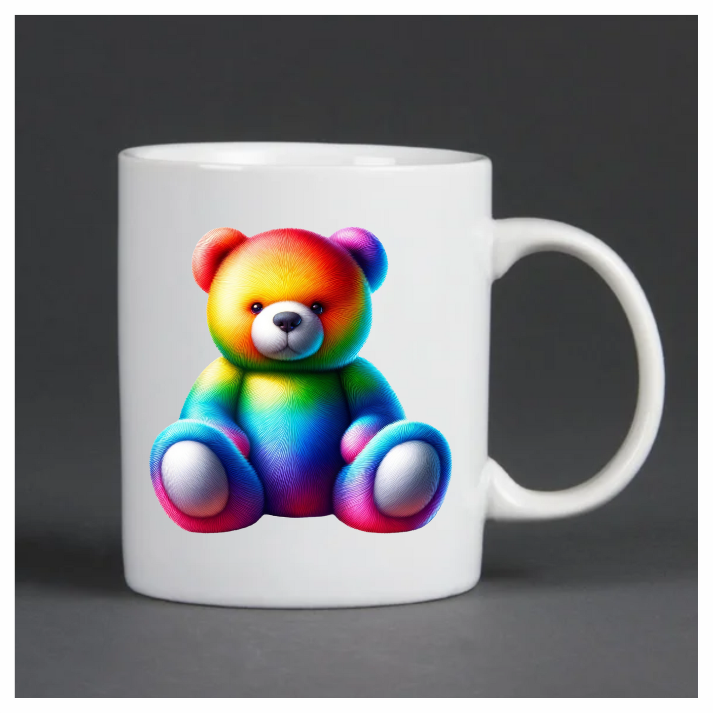 Rainbow Bear Sitting Plush Vinyl Sticker Decal