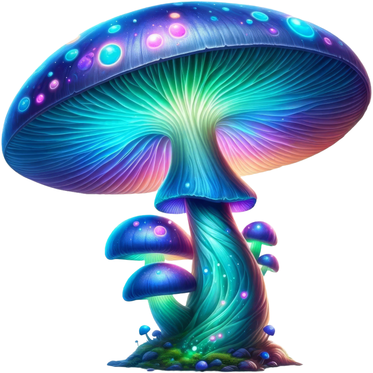Mushroom Blue Glowing Fungi Forest Vinyl Sticker Decal