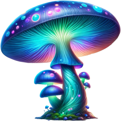 Mushroom Blue Glowing Fungi Forest Vinyl Sticker Decal