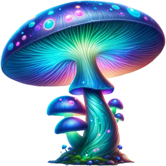 Mushroom Blue Glowing Fungi Forest Vinyl Sticker Decal
