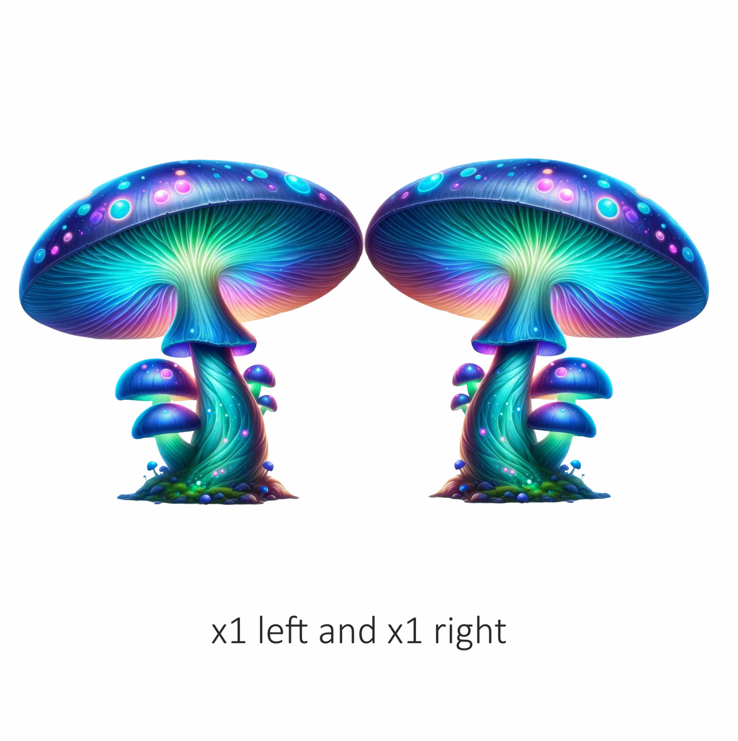 Mushroom Blue Glowing Fungi Forest Vinyl Sticker Decal