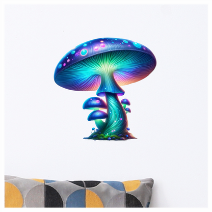 Mushroom Blue Glowing Fungi Forest Vinyl Sticker Decal