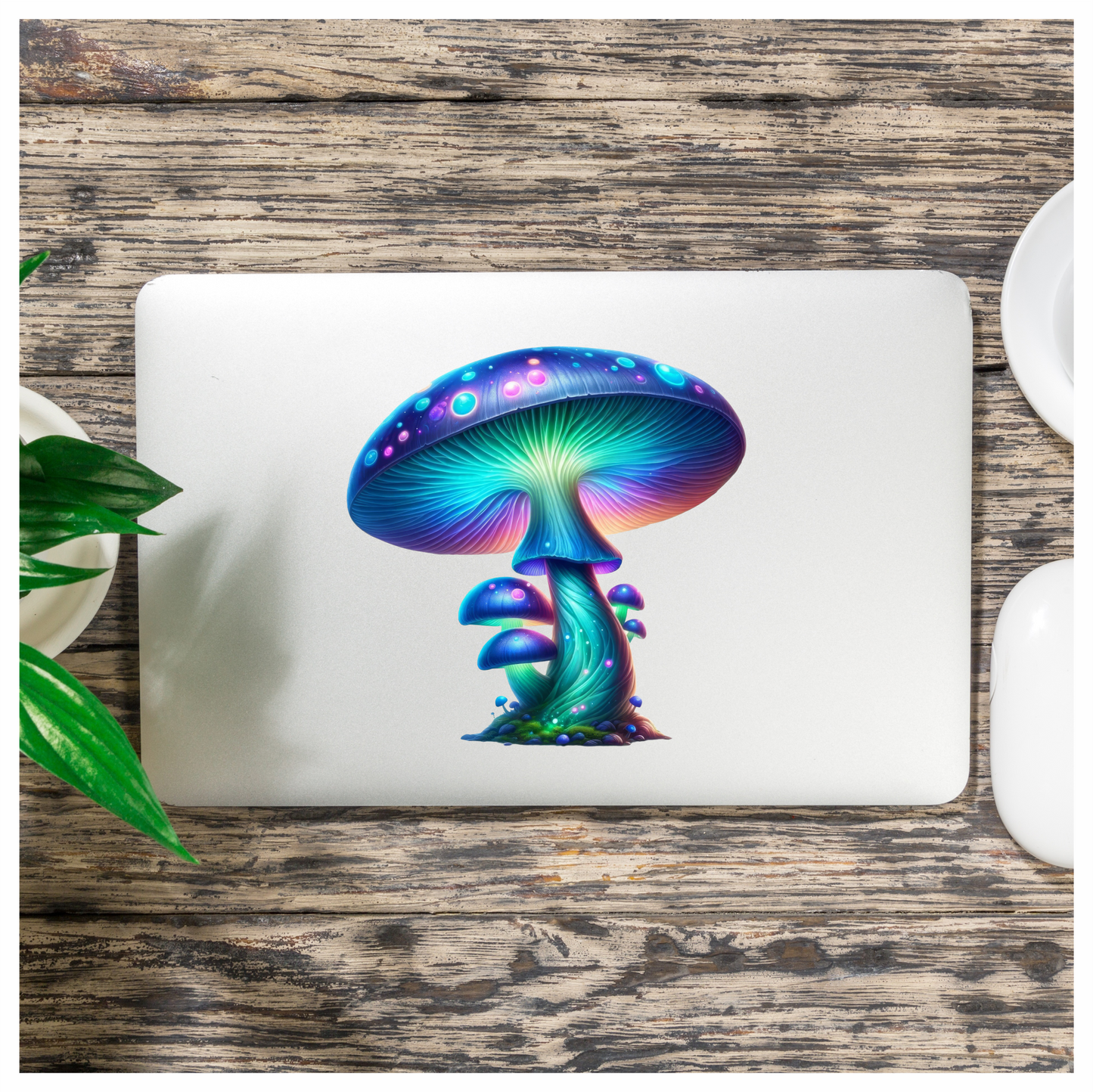 Mushroom Blue Glowing Fungi Forest Vinyl Sticker Decal
