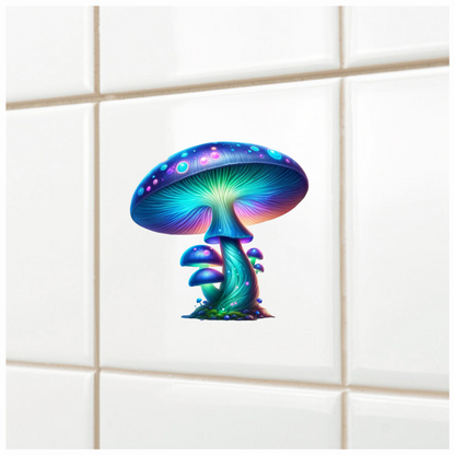 Mushroom Blue Glowing Fungi Forest Vinyl Sticker Decal