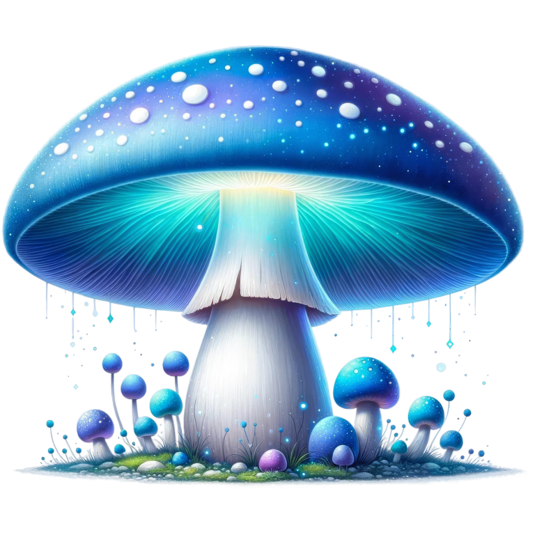 Mushroom Blue Glow Forest Vinyl Sticker Decal