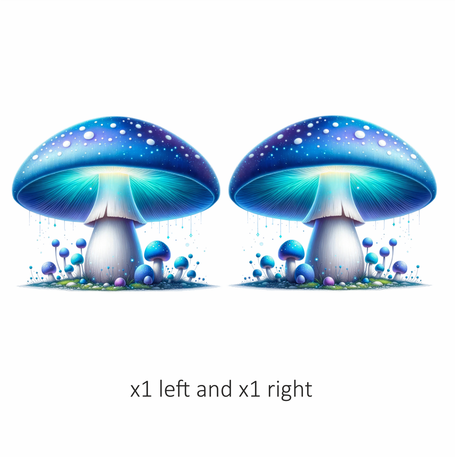 Mushroom Blue Glow Forest Vinyl Sticker Decal