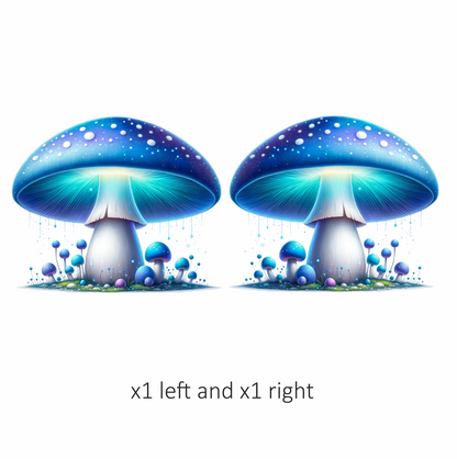 Mushroom Blue Glow Forest Vinyl Sticker Decal